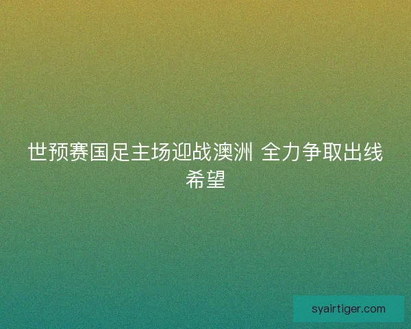 世预赛国足主场迎战澳洲 全力争取出线希望